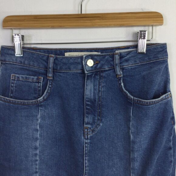 PILCRO and The Letterpress Anthropologie Womens Denim Pencil Skirt Blue Size 4 - Picture 3 of 16